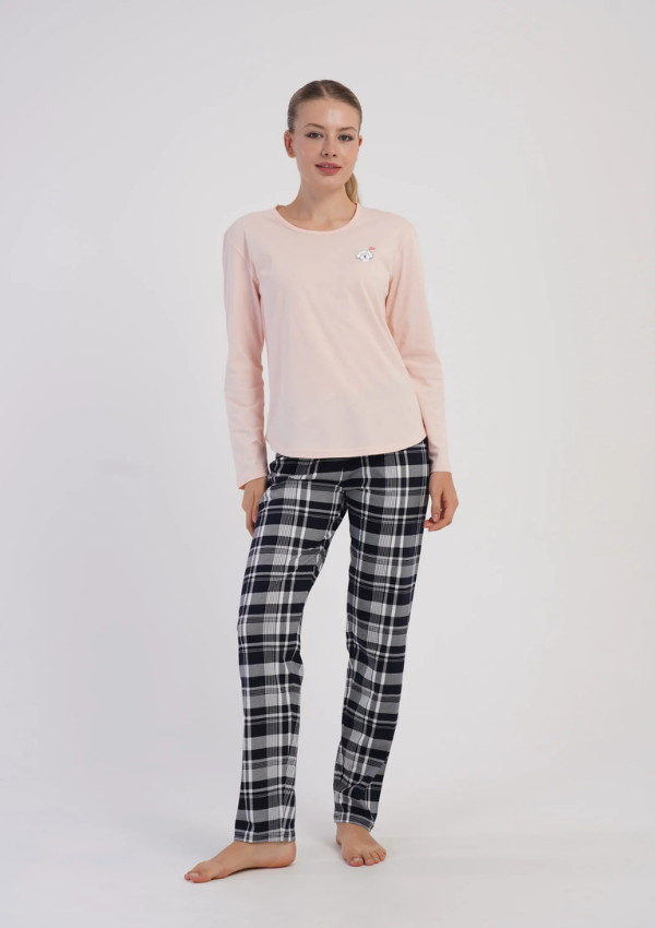 Piżama Damska Vienetta, Midnight Ivory, Różowy, r. S-XL