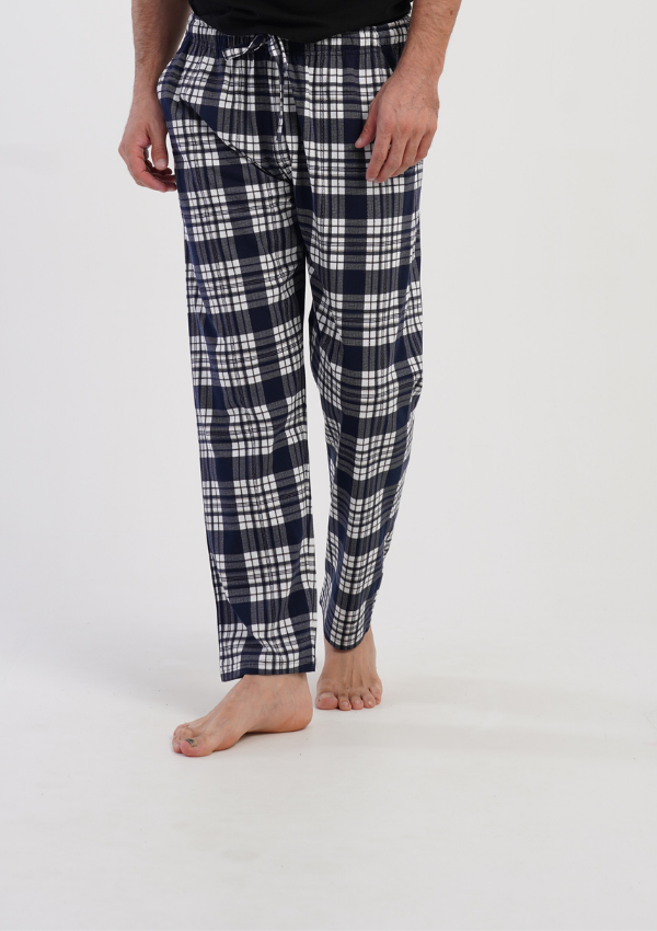 Spodnie męskie Vienetta Navy Check, Niebieski, r. 1XL-4XL