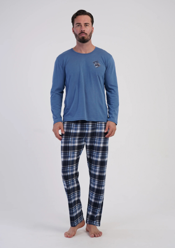 Piżama Męska Vienetta Blue Harbor, Niebieski, r. M-XL