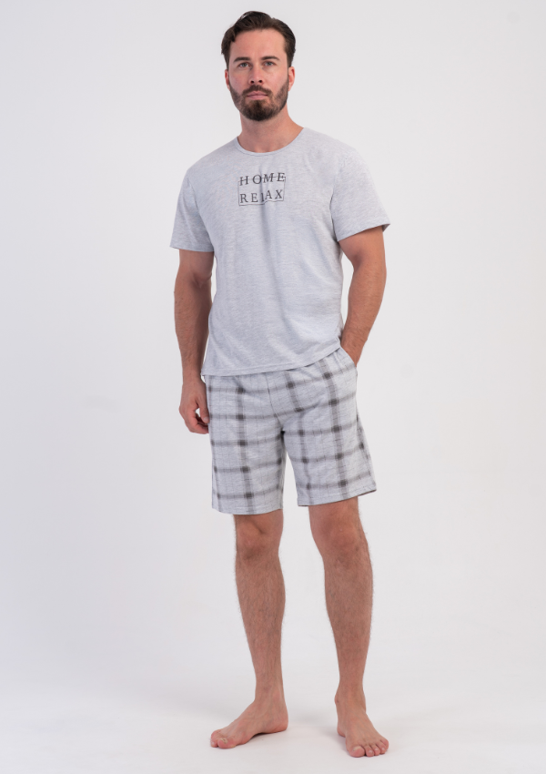 Piżama Męska Vienetta Home Relax, Szary, r. M-XXL