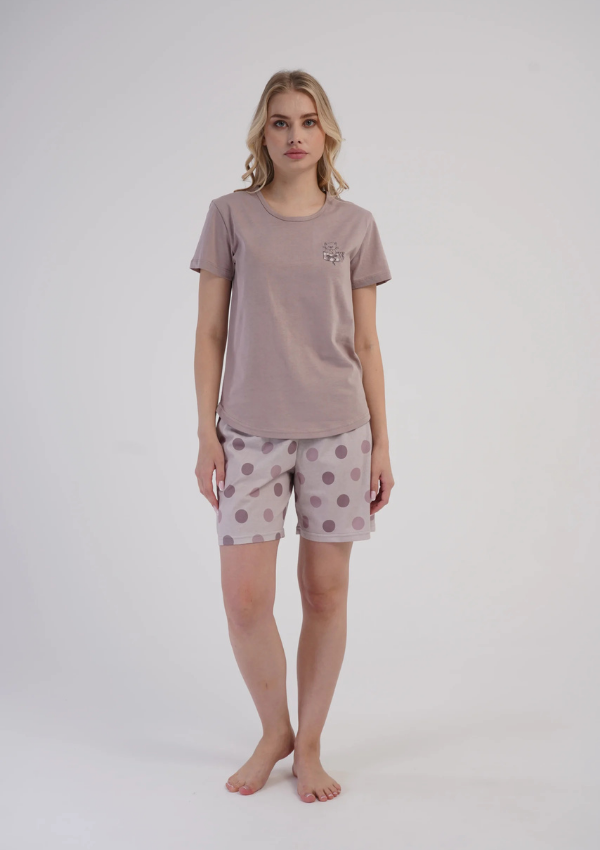 Piżama Damska Vienetta Sweet Dots, Różowy, M -XXL