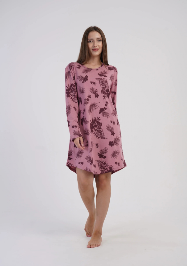 Koszula Nocna Damska Vienetta, Rose Wine, Różowy, r. M - XXL
