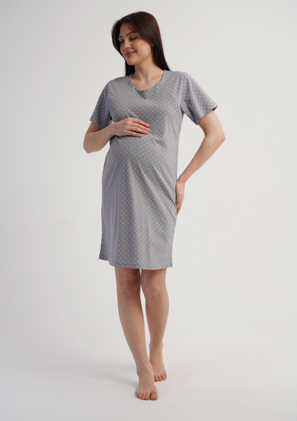 Koszula do Karmienia Vienetta Mommy Dots, Szary, r. S-XXL