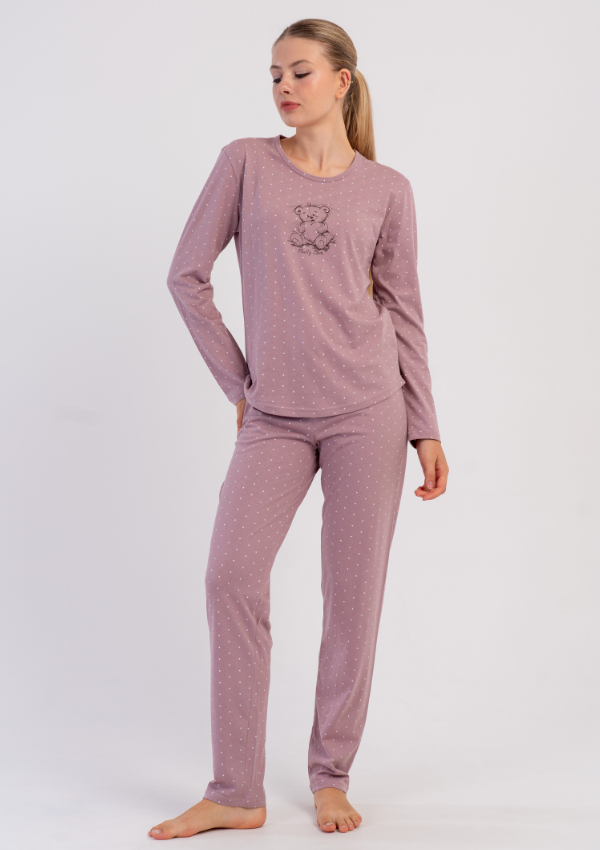 Piżama Damska Vienetta, Dusty Rose, Różowy, r. M-XXL