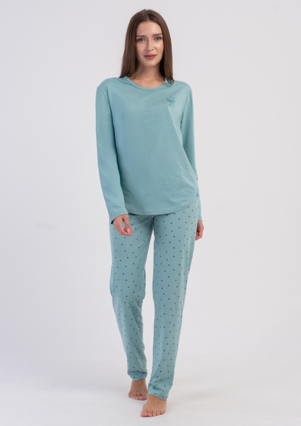 Piżama Damska Vienetta, Teal Aqua, Turkusowy, r. M-XXL