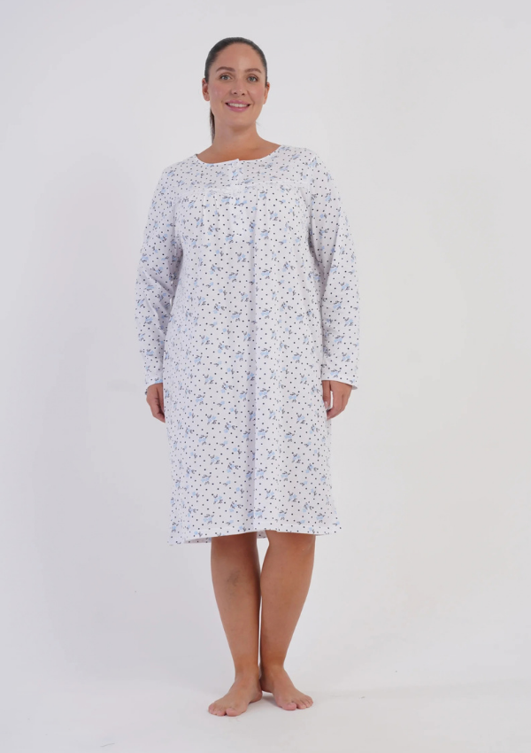 Koszula Nocna Vienetta Blue Blossom, Niebieski, r. 1XL - 4XL