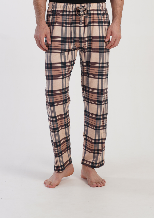 Spodnie męskie Vienetta Classic brown Check, Brązowy, r. M-XXL