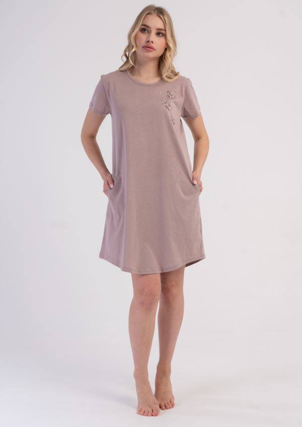 Koszula Nocna Vienetta Blush Flutter, Różowy, r. M-XXL