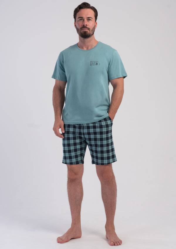Piżama Męska Vienetta Sea Green, Morski, r. M-XXL
