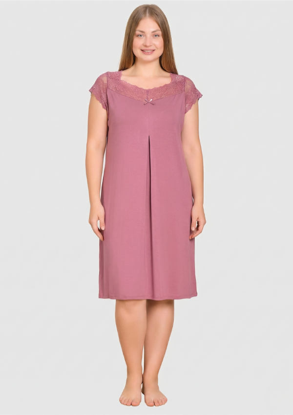 Koszula Nocna Rose Elegance, Różowy, r. 2XL - 5XL