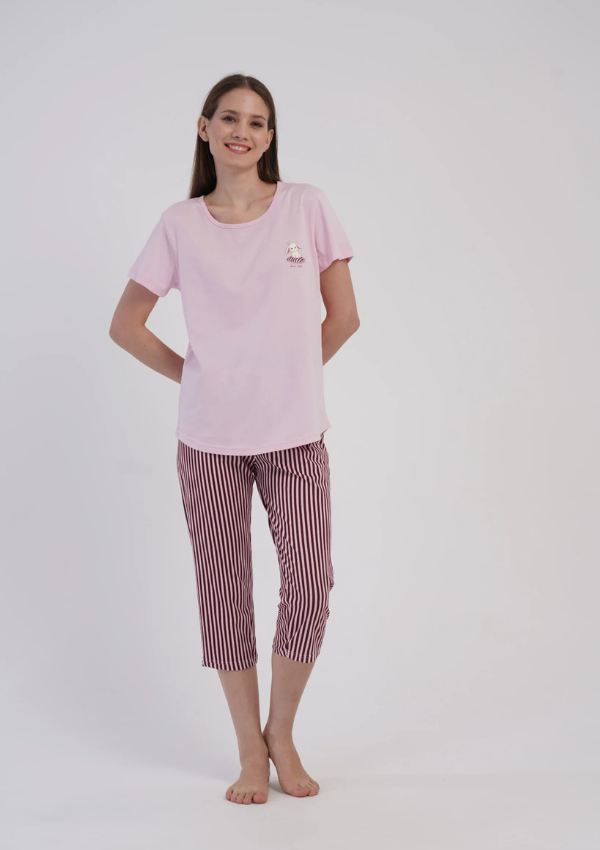Piżama Damska Vienetta Blush Wine, Różowy, r. M-XXL
