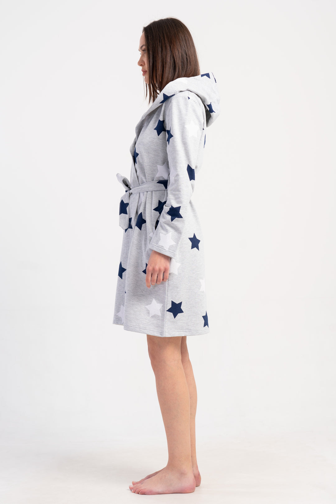 Szlafrok damski Vienetta Star Warmth, Szary, r. S - XL