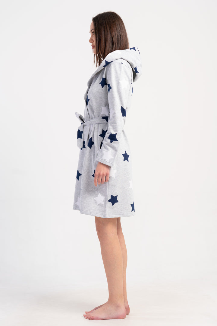 Szlafrok damski Vienetta Star Warmth, Szary, r. S - XL