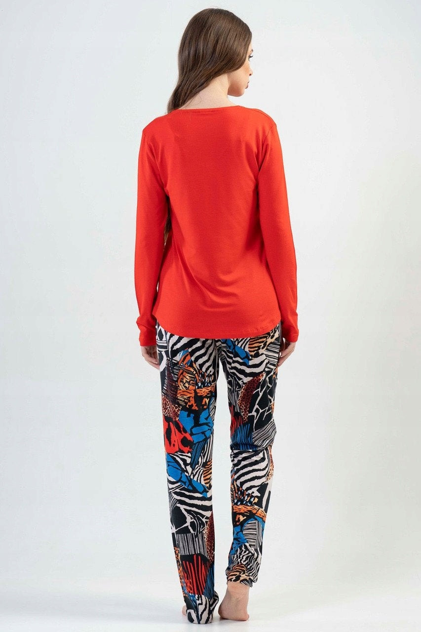 Piżama Damska Vienetta, Crazy Things, Czerwony, r. S-XL image 4