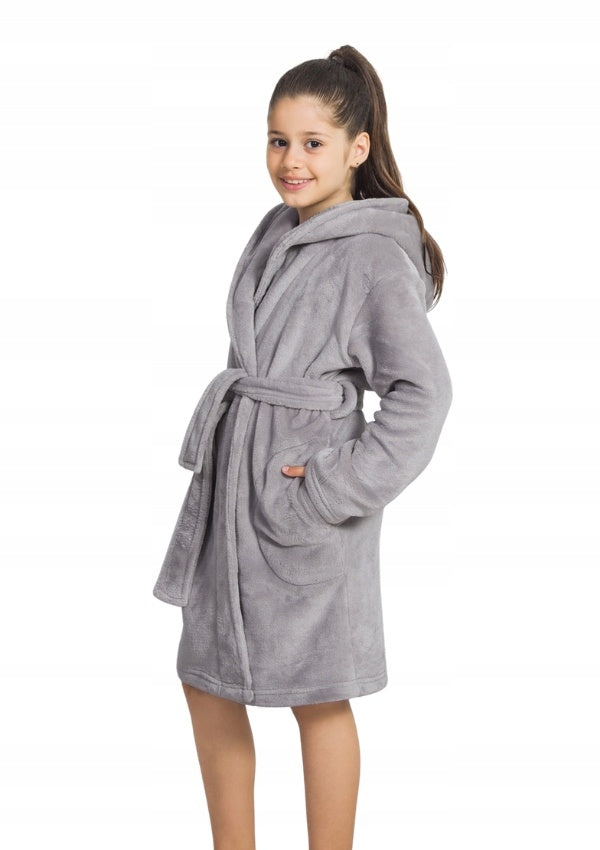 Szlafrok Dziecięcy Vienetta, All Grey, Szara, r. 122 image 0