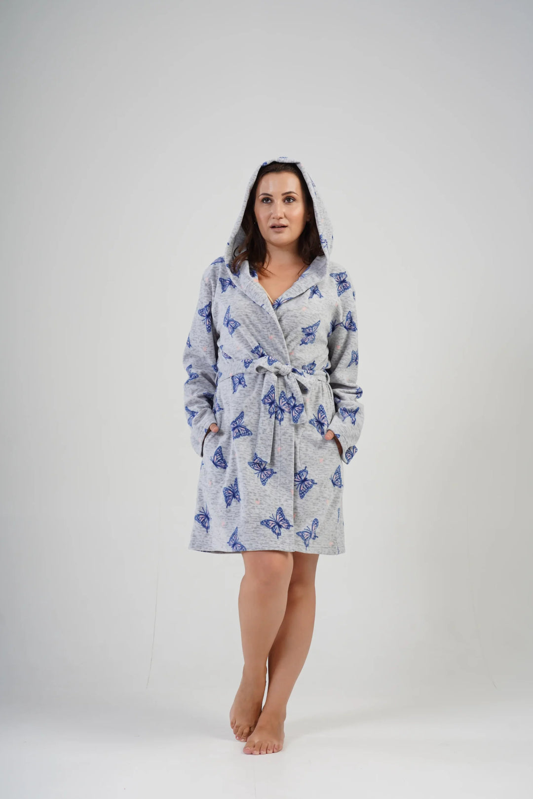 Szlafrok damski Vienetta Butterfly Glow, Szary, r. 1XL-4XL image 0