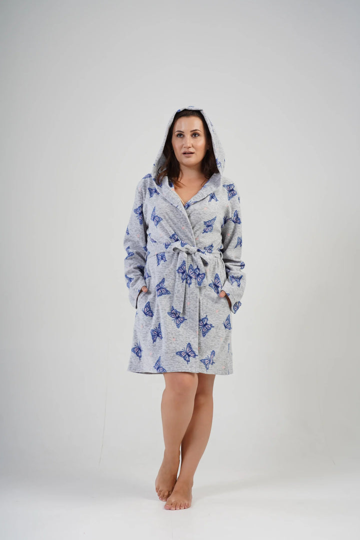 Szlafrok damski Vienetta Butterfly Glow, Szary, r. 1XL-4XL image 0