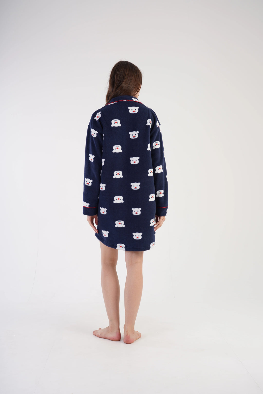 Koszula Nocna polarowa Vienetta Polar Peak, granatowa, r. S-XL image 4