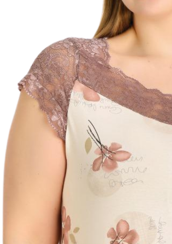 Koszula Nocna Beige Relax, Beżowy, r. 2XL - 5XL