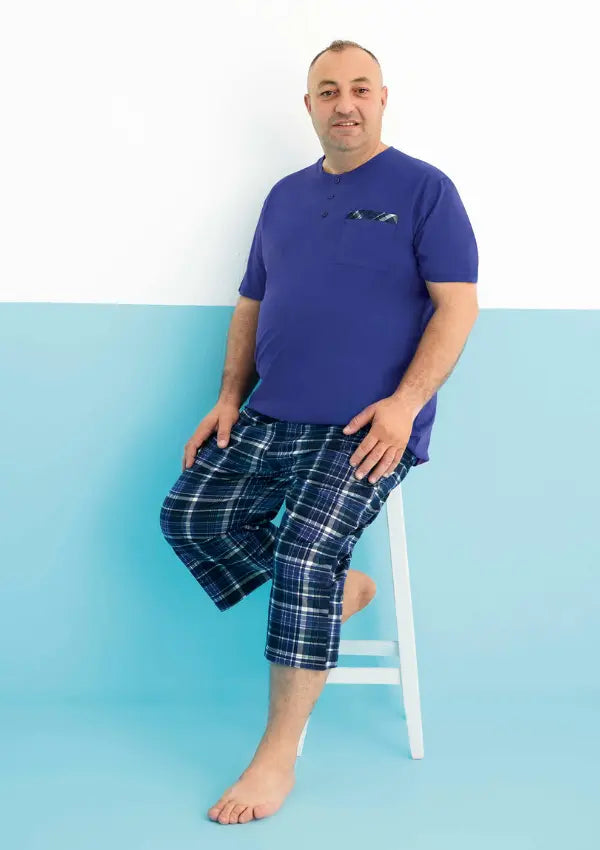 Piżama Męska Midnight, Granatowy, r. 2XL-4XL