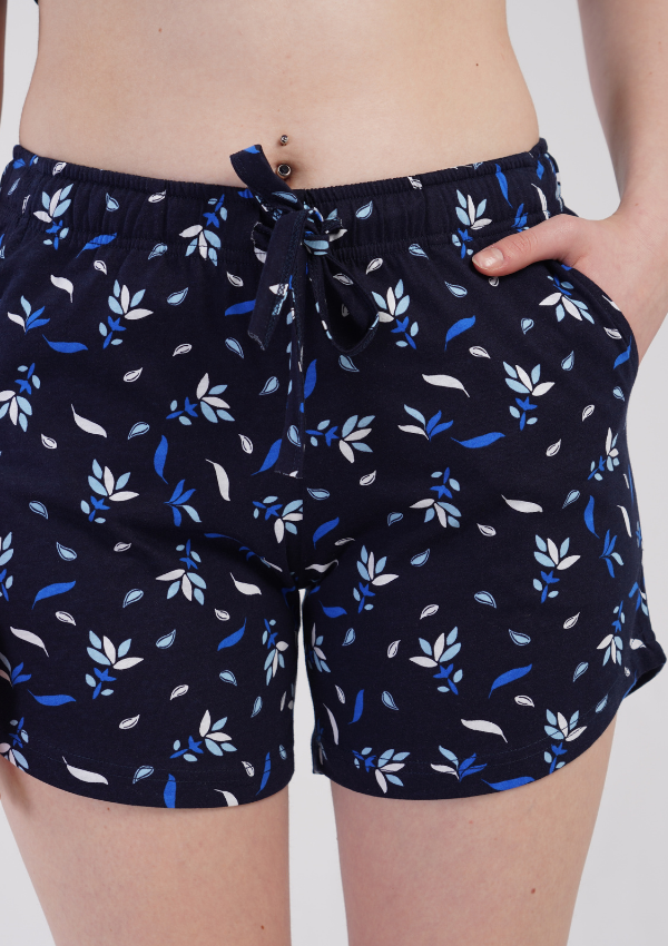Shorty Damskie Vienetta Tropical Shorts, Granatowy, r. S-XL
