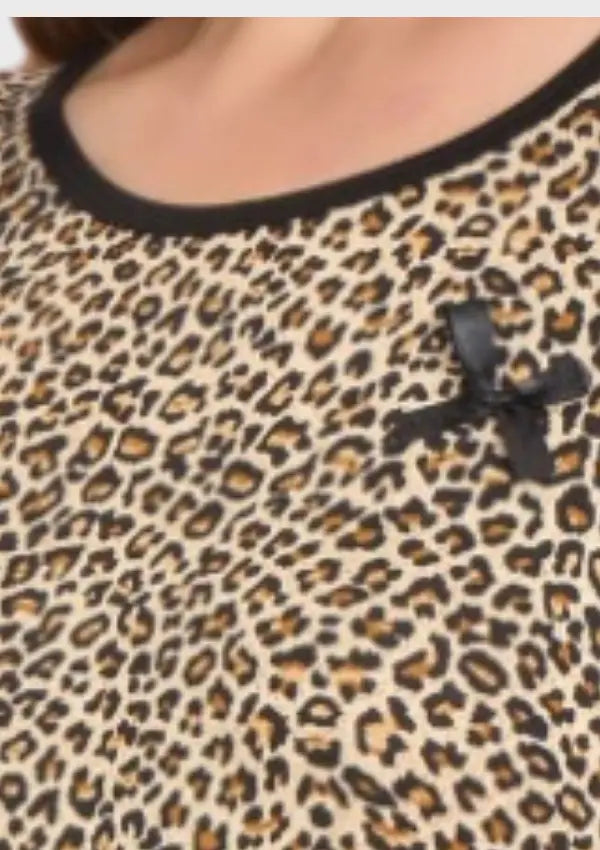 Piżama damska Leopard Vibes, Beżowy, r. 2XL-5XL