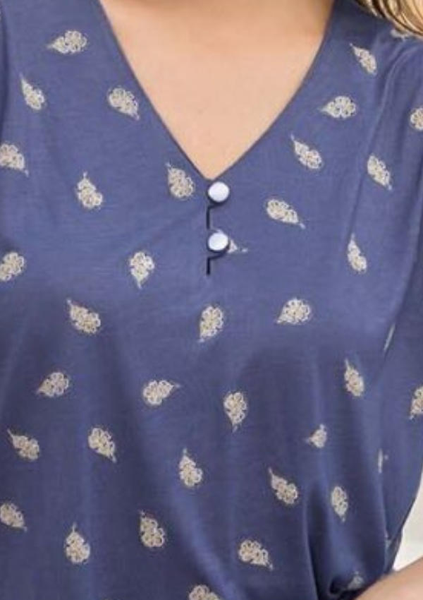 Piżama Damska Gold Bloom, Niebieski, r. M-2XL