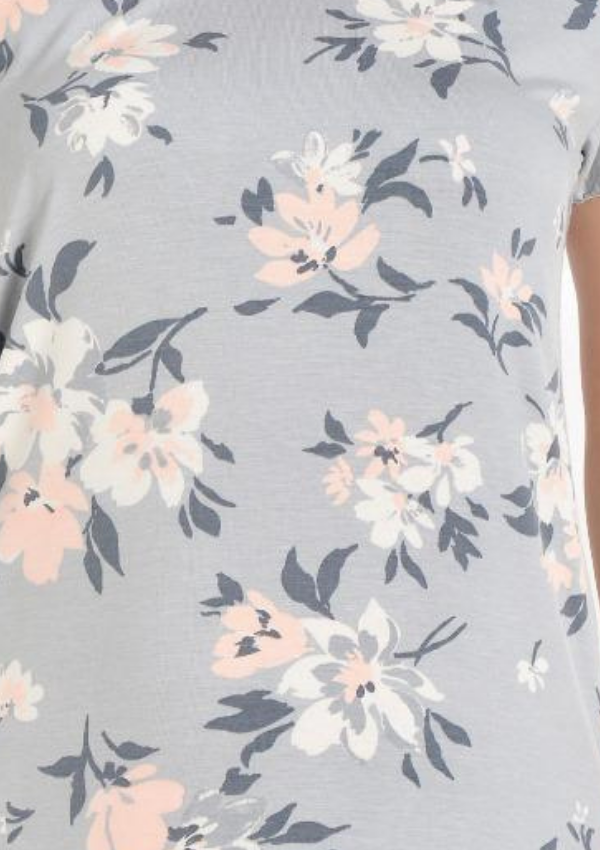 Koszula Nocna Soft Bloom, Szary, r. M - 3XL