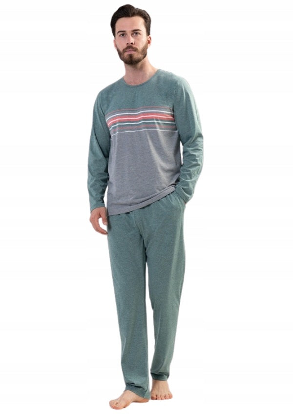 Piżama Męska Vienetta, Green Boy, Zielona, r. 1XL-4XL