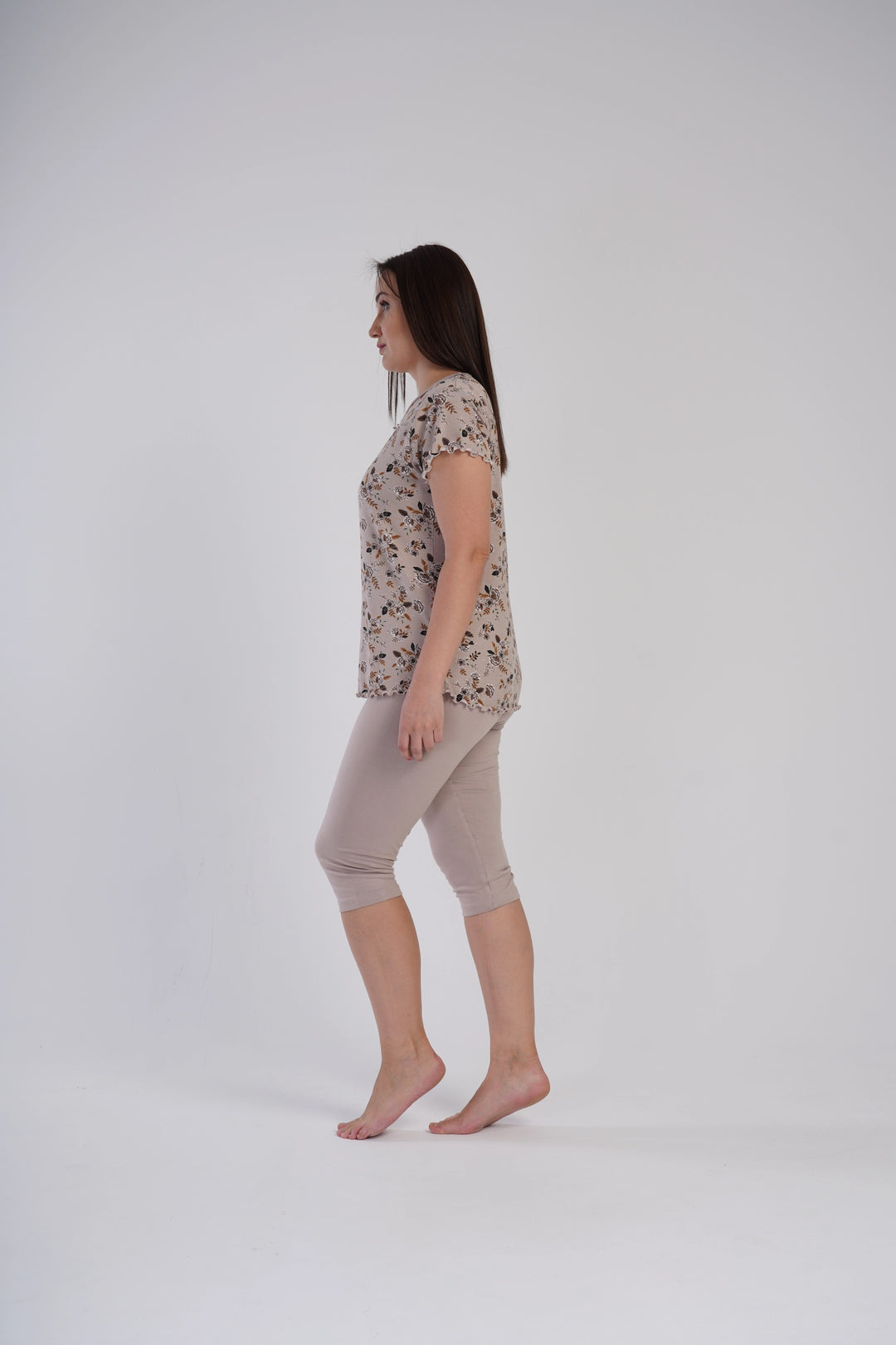 Piżama Damska Vienetta Vintage Beige, Beżowy, r. 1XL-4XL image 3