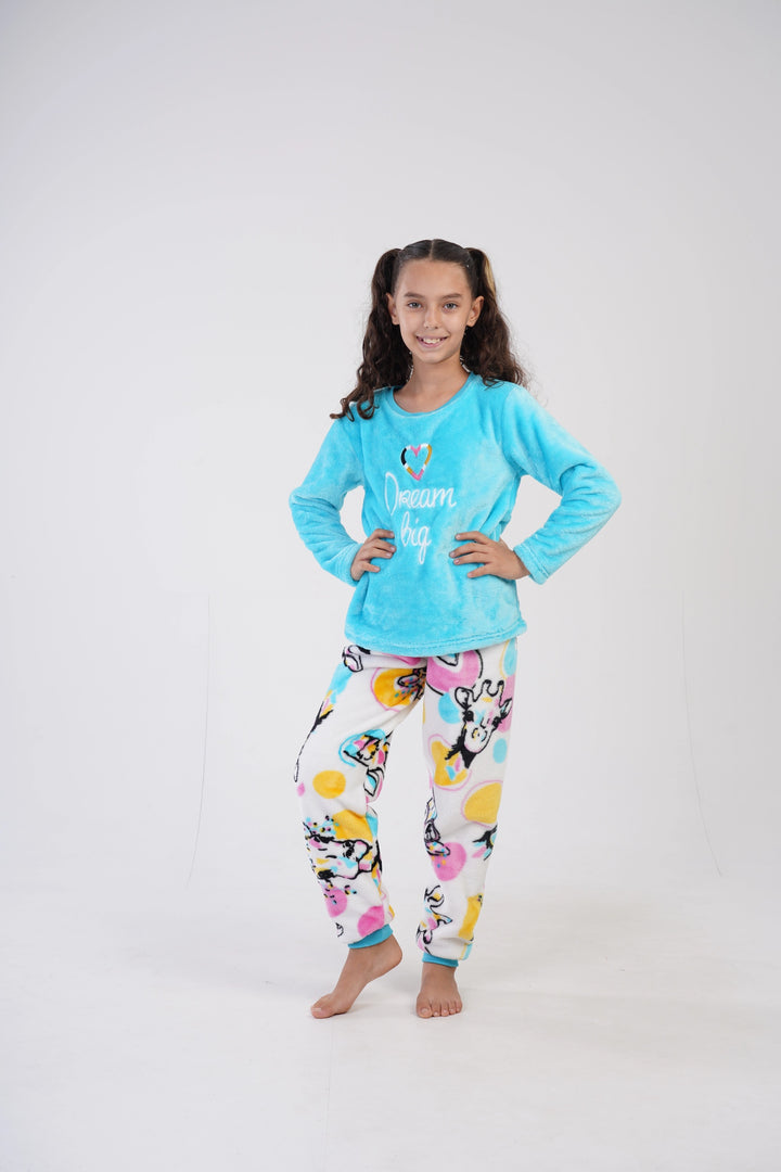 Piżama dziewczęca Vienetta  Freaky Giraffe niebieska r. 128-164 image 1