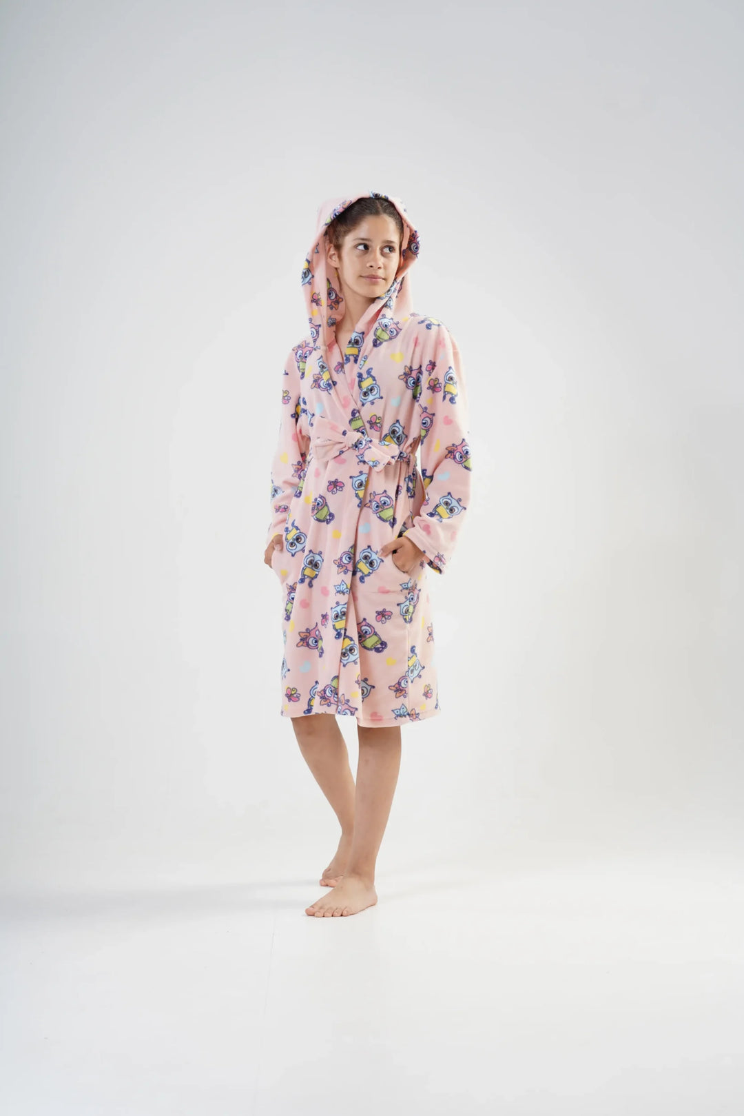 Szlafrok Dziecięcy Vienetta, Owl Robe, Różowy, r. 134 - 164 image 3