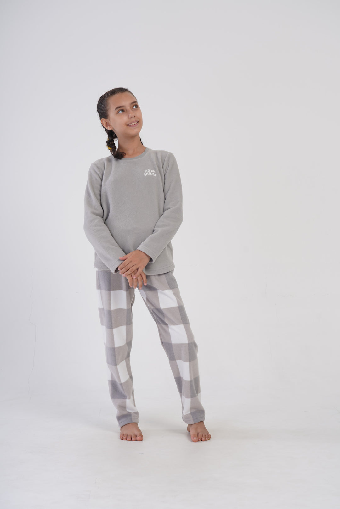 Piżama dziewczęca Vienetta Warm dream, Szary, r. 134-164