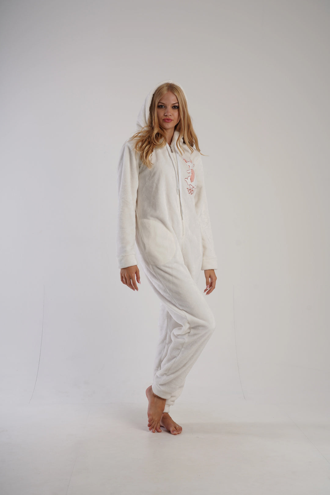 Kombinezon damski Vienetta Bunny One-piece, biały, r. S-XL image 3