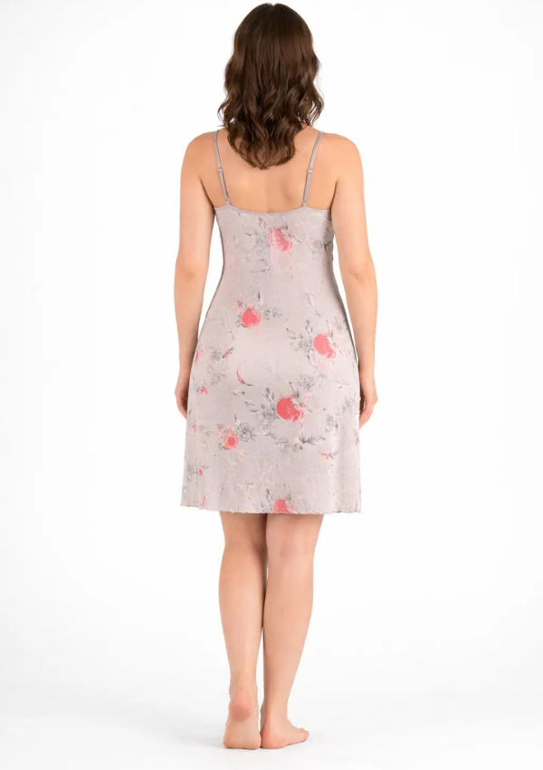 Koszula Nocna Floral Dreams, Szary, r. M - 2XL