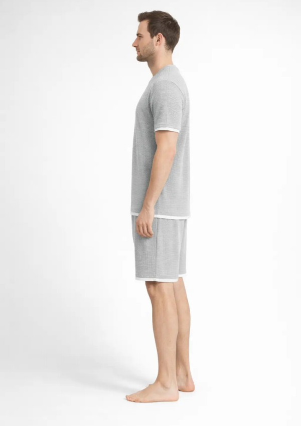 Piżama Męska Waffle Set, Szary, r. M-XL