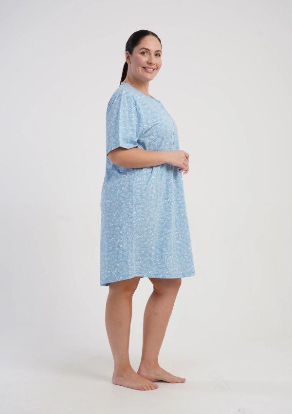 Koszula Nocna Damska Vienetta Blue Botanica, Niebieski, r. 1XL - 4XL