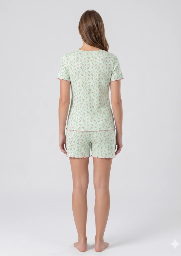 Piżama Damska Mint Blossom, Zielony, M-XL