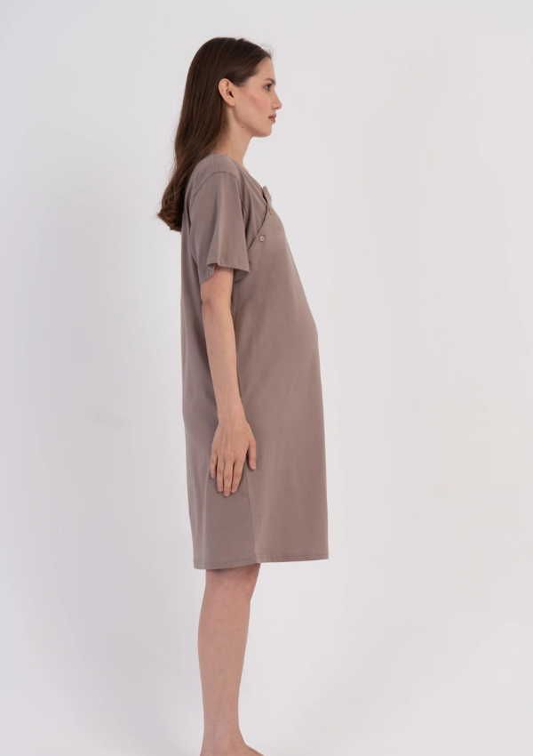 Koszula do Karmienia Vienetta Bloom Maternity, Brązowy, r. M-XXL