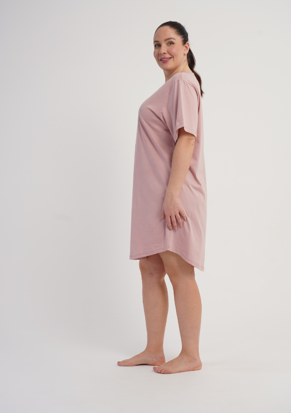 Koszula Nocna Damska Love Heart, Różowy, r. 1XL - 4XL