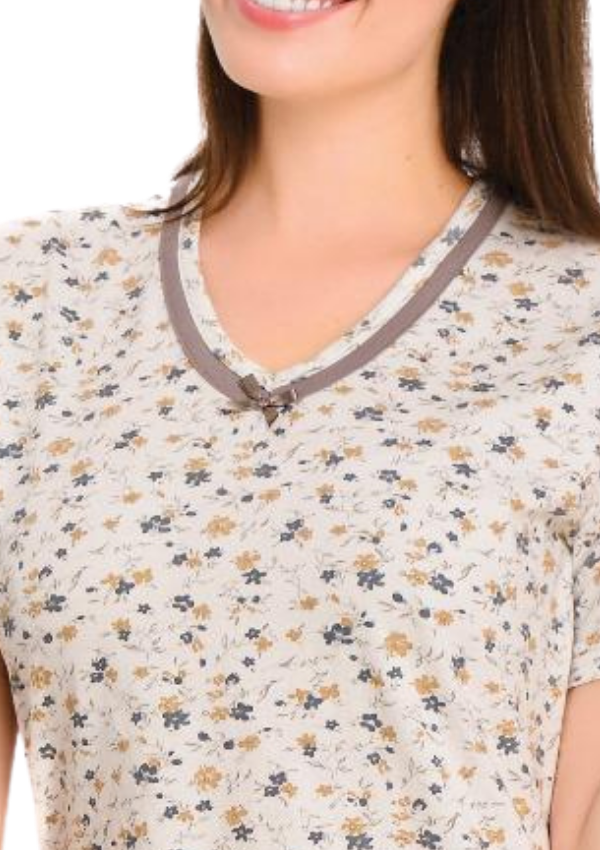 Piżama Damska Floral Taupe, Beżowy, r. L-3XL