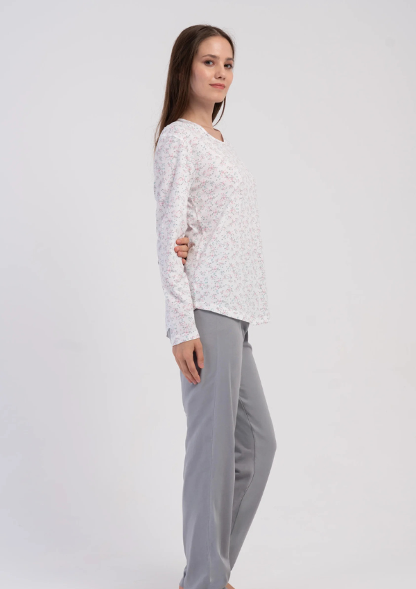Piżama Damska Ivory Blossom, Biały r. M-XXL