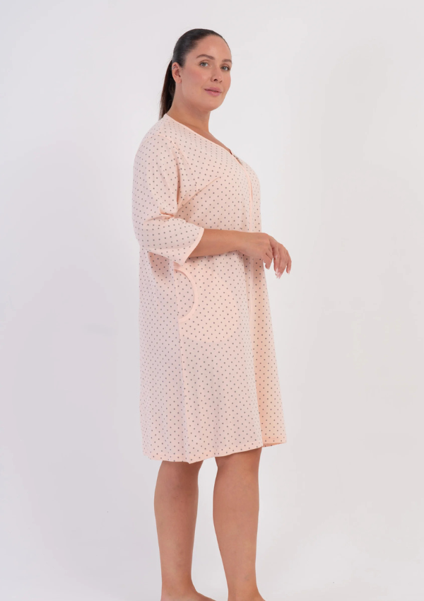 Szlafrok damski Vienetta Pink Dot, Różowy, r. 1XL-4XL