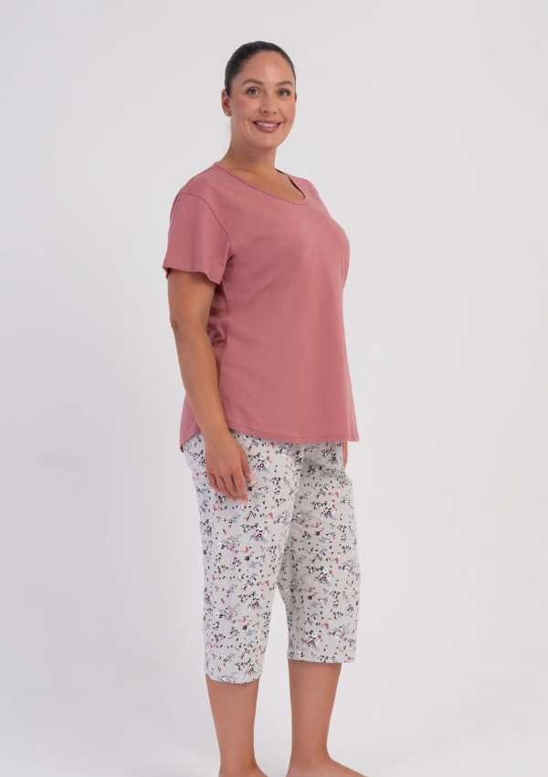 Piżama Damska Vienetta Floral Comfort, Różowy,, r. 1XL-4XL