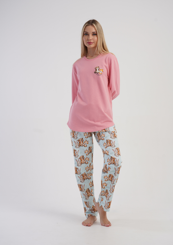 Piżama Damska Vienetta Cozy Pup, Różowy, r. S-XL