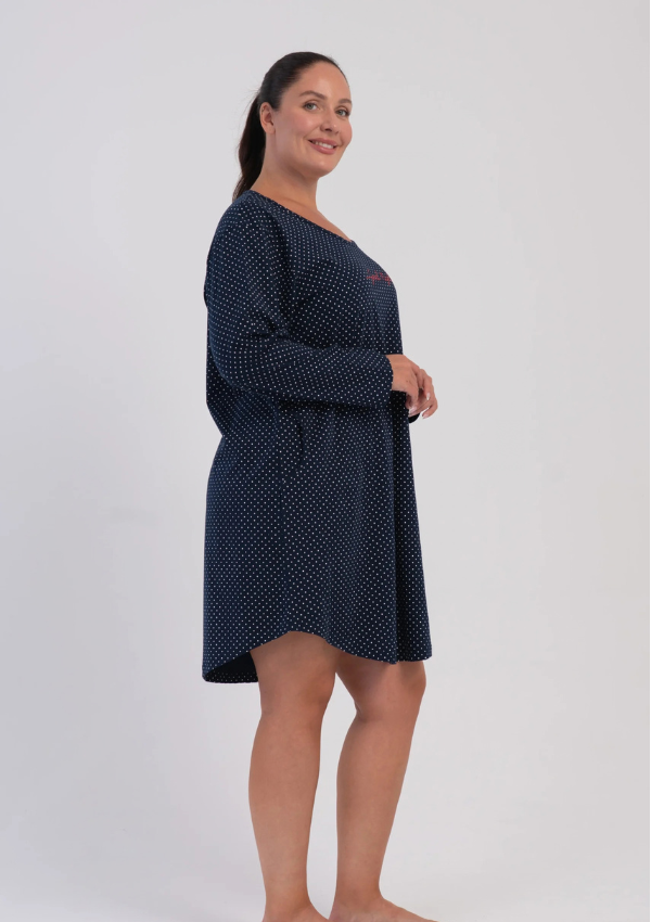 Koszula Nocna Vienetta Midnight Good, Granatowy, r. 1XL-4XL