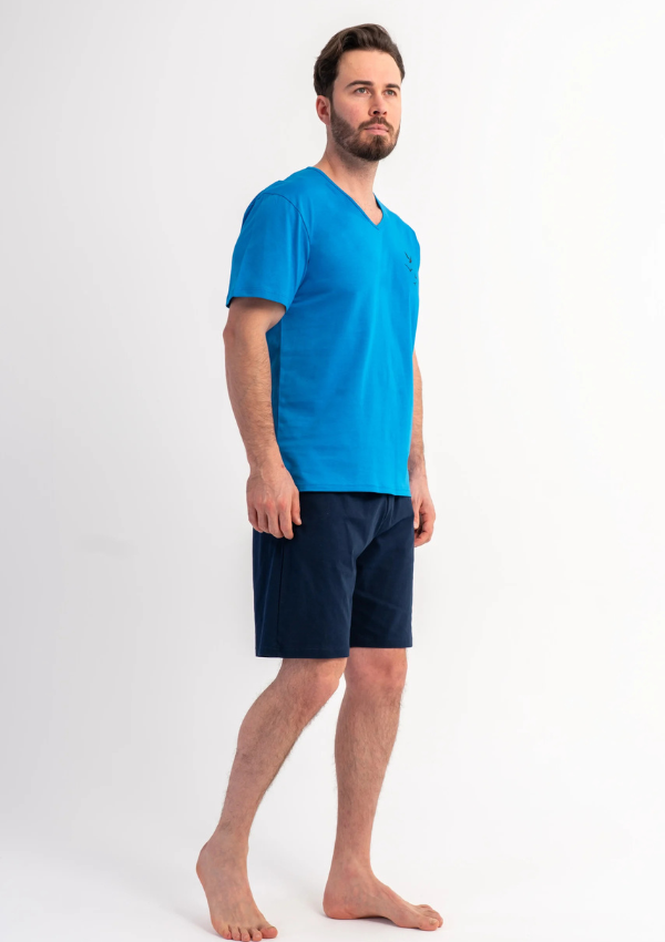 Piżama Męska Vienetta Blue Flight, Niebieski, r. S-XL