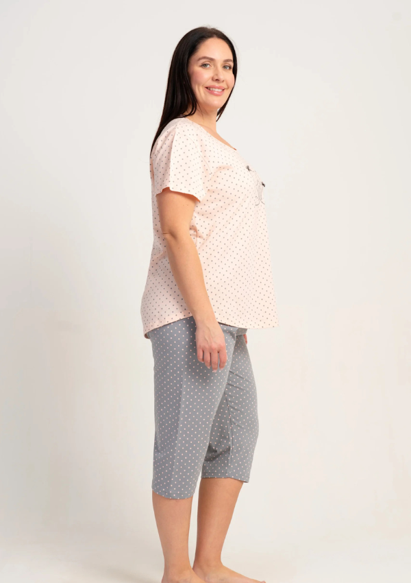 Piżama Damska Vienetta Blush Kitty, Różowy, r. 1XL-4XL