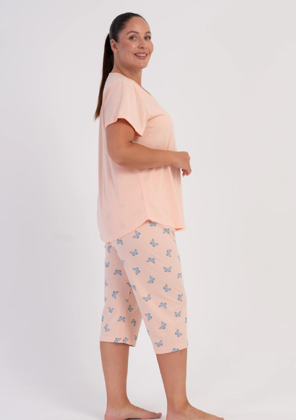 Piżama Damska Vienetta Butterfly Blush, Różowy,, r. 1XL-4XL