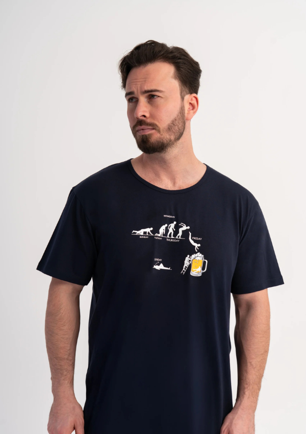 Koszula męska Vienetta Holiday Escape, Granatowy, r. L-XXXL
